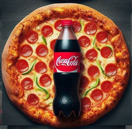 Pizza com coca-cola 2L